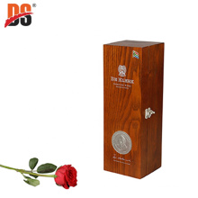 DS High Quality Wood Grain Light Color Inlaid Nameplate Custom Wine Box Packaging